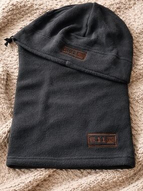 5.11 Tactical Black Fleece Beanie with Matching Gaiter